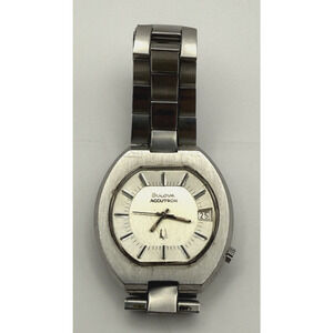 Vintage Bulova Accutron Tuning Fork Men's Watch Stainless Steel Date 1970's